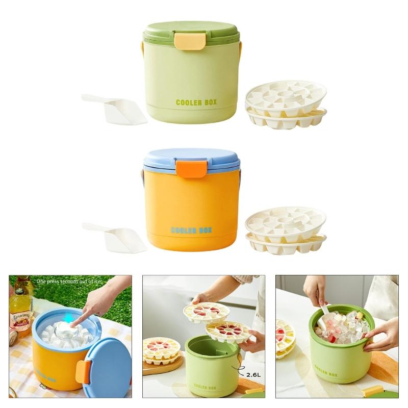 Practical Ice Cubes Tray Ice Cubes Tray Insulated Ice Bucket Ice Cubes Molds Plastic Texture for Cocktails Beverage