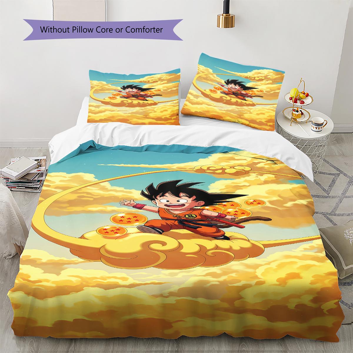 

Постельное белье с рисунком DRAGON BALL, Комплект с одеялом, Пододеяльник, Наволочка, Домашний подарок на день рождения (1 пододеяльник + 2 наволочки, без наполнителя) 135x200cm
