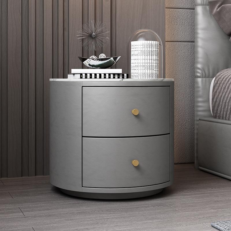 Modern bedroom bedside table simple light luxury floor-to-ceiling cabinet bedside cabinet storage locker round cabinet