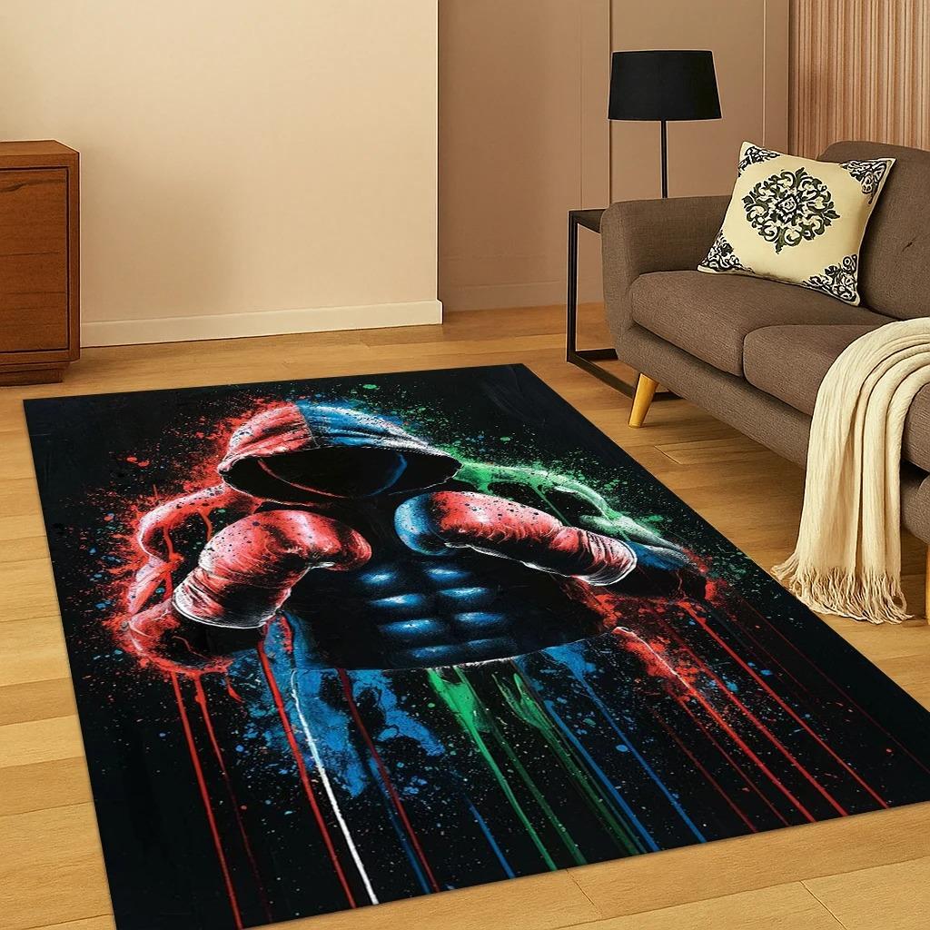 Boxing Gloves Boxer Fight Carpet Rug Mat for Home Bedroom Living Room Sofa Doormat Kitchen Decor Living Room Decoration Home Mat