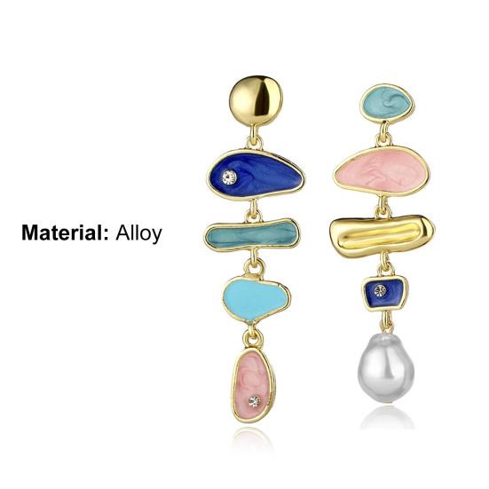 1 Pair Dangle Earrings Multicolor Rhinestones Jewelry Exquisite All Match Colorful Stud Earrings for