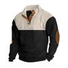 Herbst/Winter Herren Casual Color-Blocked Sweatshirt mit Kragen und Kord-Stehkragen
