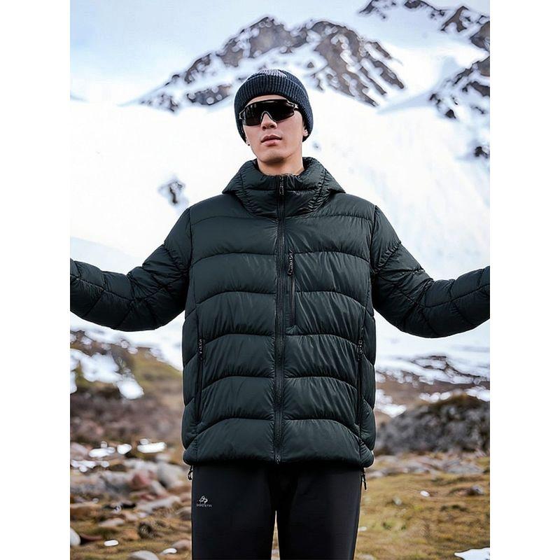 Mountain-Style Outdoor Functional Sports Ribbed down Jacket for Men, Winter Hooded Cotton Coat, Foreign Trade Men's Cotton Clothing Outerwear