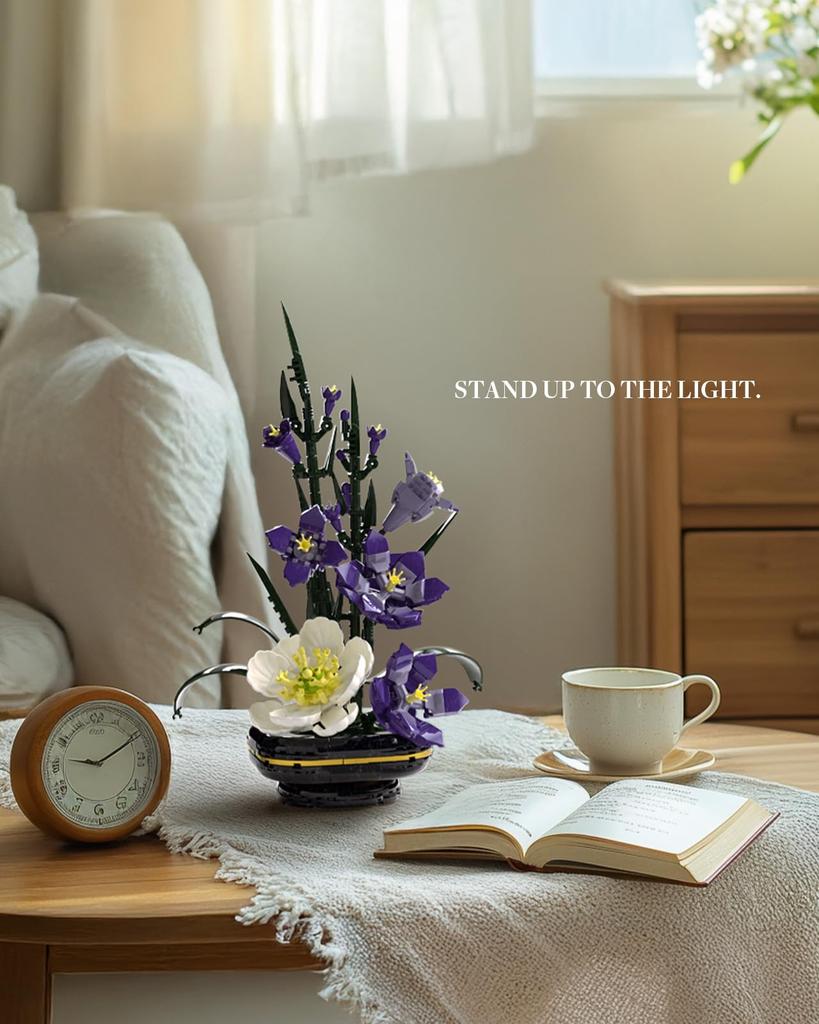 Nifeliz Gladiolus Flower Building Blocks Toy for Adults, Building Blocks Model for OfficeHome Decor  Birthday Gift (478 Pieces, NF10332)