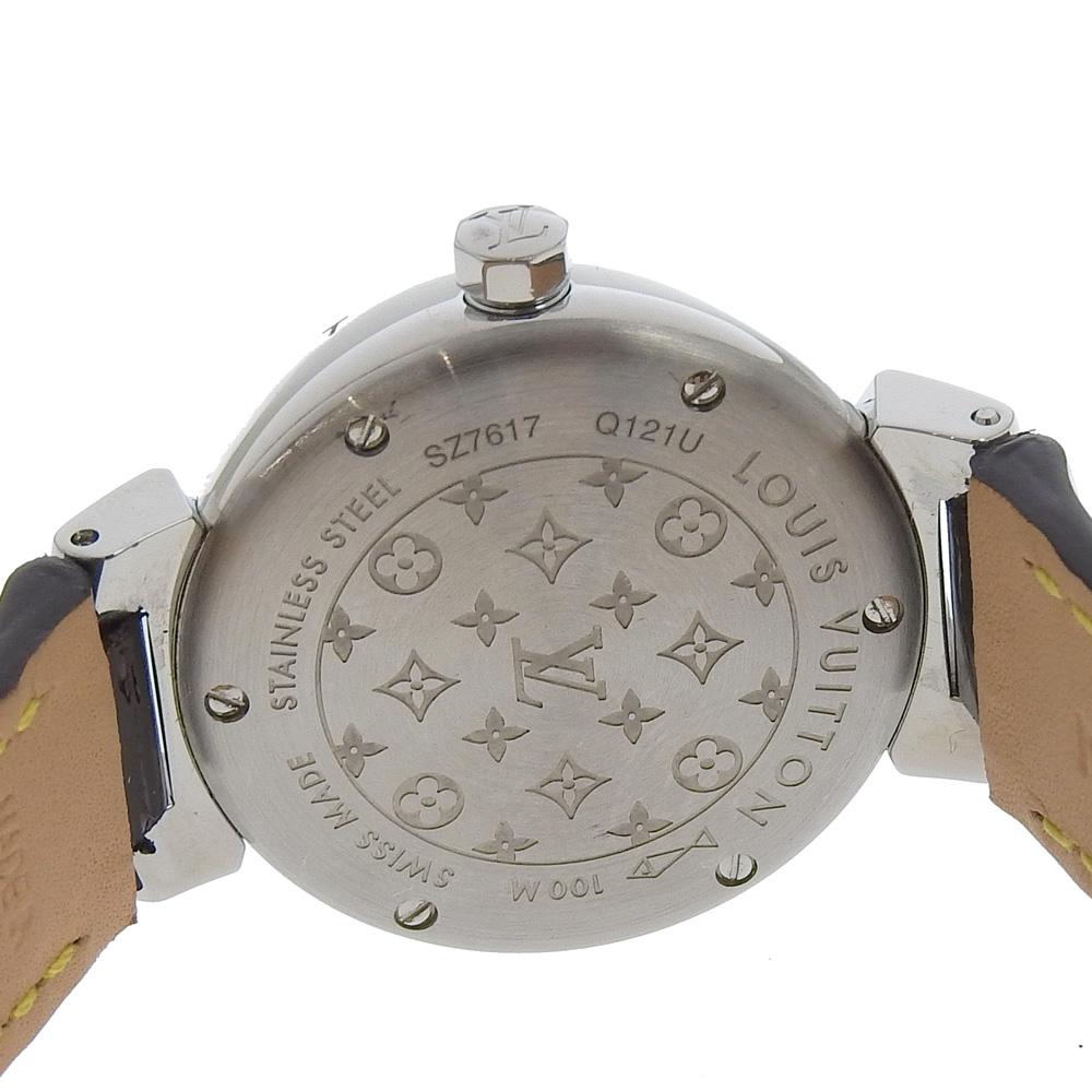 Louis Vuitton Tambour Watches Q121U Disk Diamon Amarrant AllamantDial Stainless Steel/Monogram Vernis/diamond Quartz Analog Display Women Used