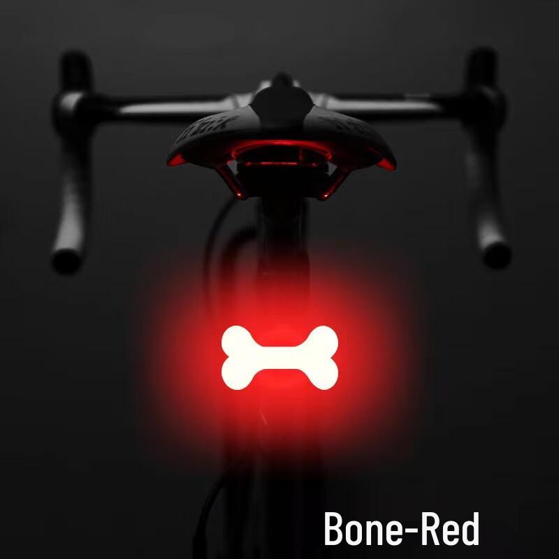Bone-Shaped USB Rechargeable Bicycle Tail Light 6*2.9*2.9