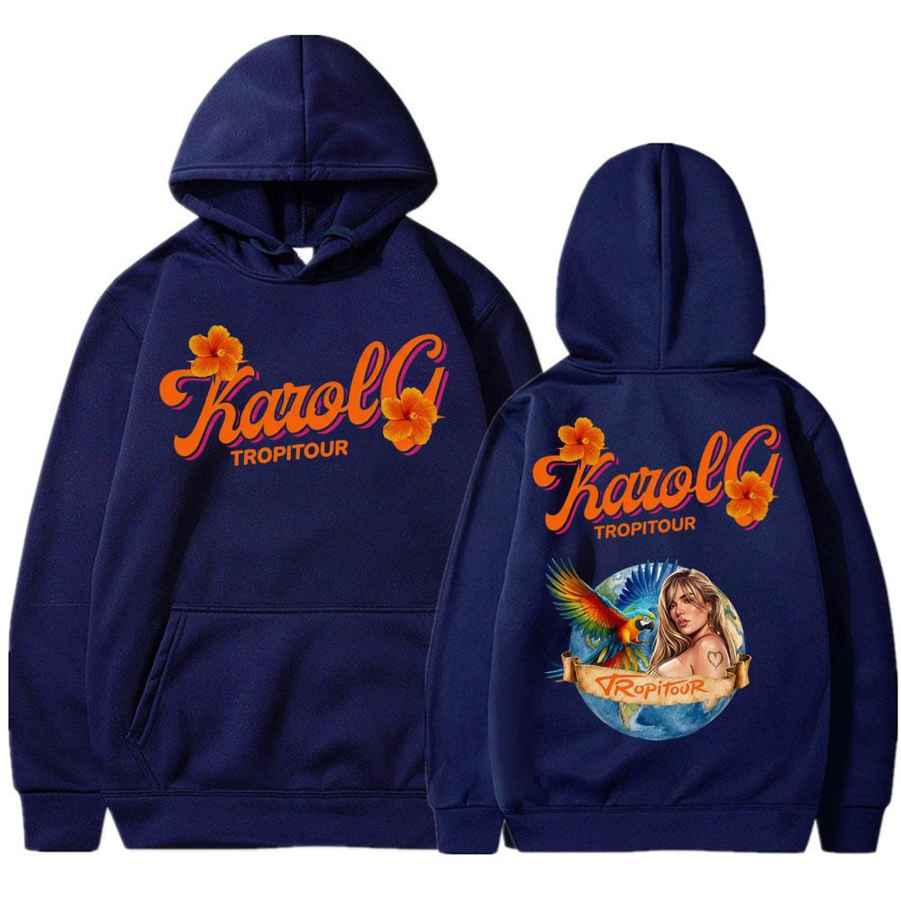 Karol G Tropicoqueta Tour Album Print Hoodies Men Women Fashion Music Y2k Long Sleeve Oversized Streetwear