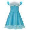 RRosalina Dress Girls Children Halloween Costume Game Role Play Princess Dress Short Sleeve with Crown and Magic Wand 
