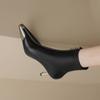 Krazing Pot Microfiber Basic Design Winter Pointed Toe Metal Thin High Heels Modern Boots Women Ankle Boots