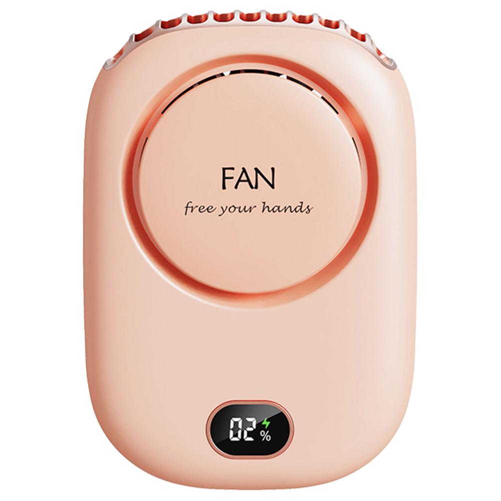 

Беспроводной безлопастной вентилятор, перезаряжаемый мини-летний спортивный вентилятор с регулируемым шнурком и кронштейном для дома, офиса, улицы, путешествий розовый