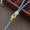 Hand-Woven Ruyi Knot Lanyard Necklace with Jade and Crystal Pendants