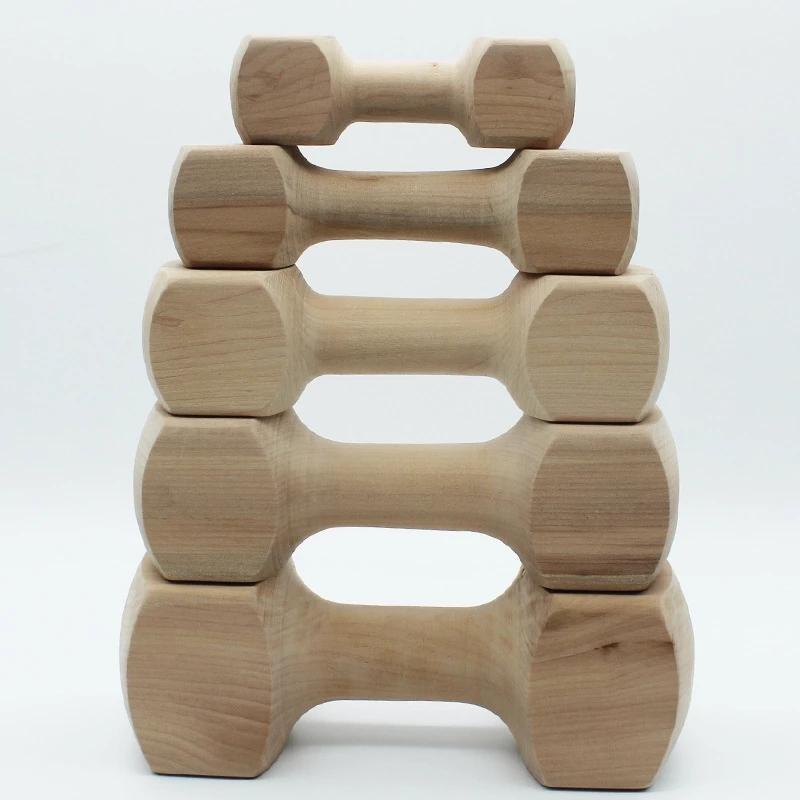 Fuuny Safe And Durable Chew Dumbbell Dog Toy Durable Real Wood Dog Chew Bone Toy For Dogs Suitable Home Pet Supplies