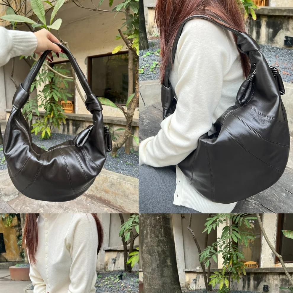 LEMAIRE Lambskin Underarm Bag New Style Solid Color Can Be Held Medium-sized High-grade Sense Timely Soft Leather Bag