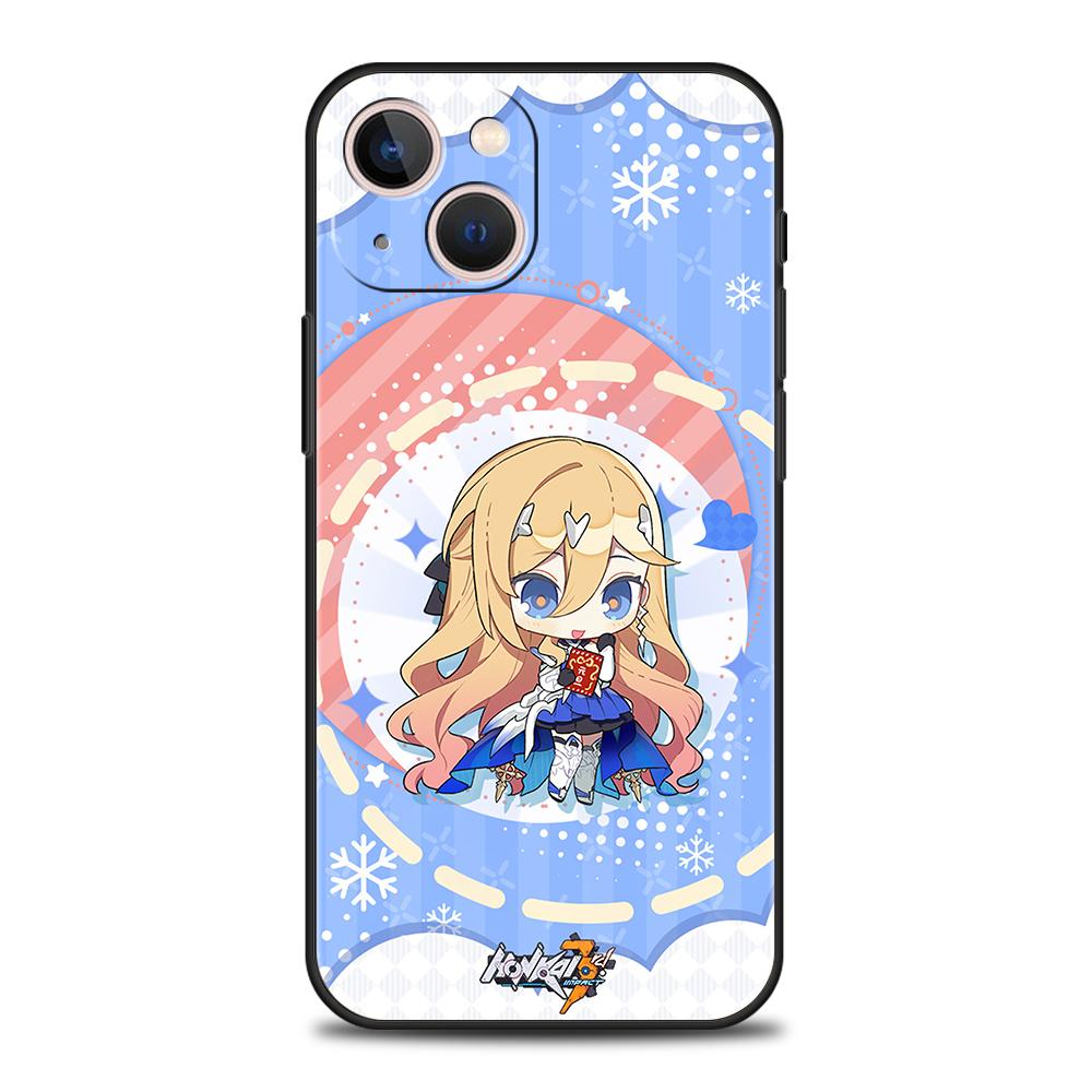 

Милый роскошный чехол для телефона Honkai Impact 3rd Game для iPhone 11 12 13 14 15 Pro Max Mini X XR XS 7 8 Plus SE, мягкий чехол, черный чехол iPhone 14 Pro