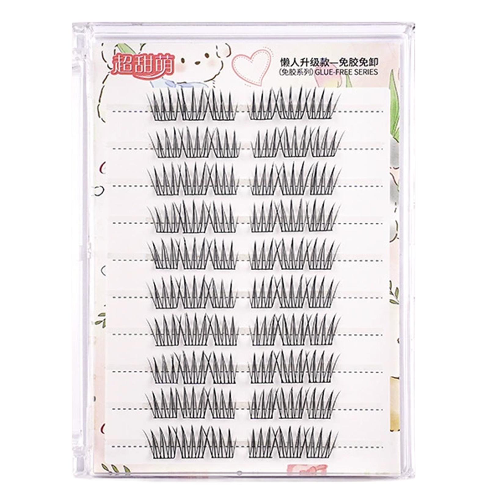 Self Adhesive False Eyelashes for Women Natural Curly Lightweight Comfortable Stage and Daily Use One Size