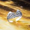 Adjustable Open Ring Men Women Copper Vintage Geometric Wing Design Retro Style Fashion Accessory