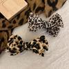 1Pc Vintage Leopard Print Bow Premium Hair Grab Hair Accessory Is Suitable for Women to Wear