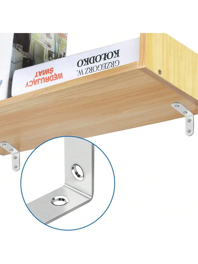 40/30pcs Stainless Steel L-Shaped Corner Brace Set with Screws for Wooden Shelves, Chairs, Vanities, Cabinets, Furniture Repair