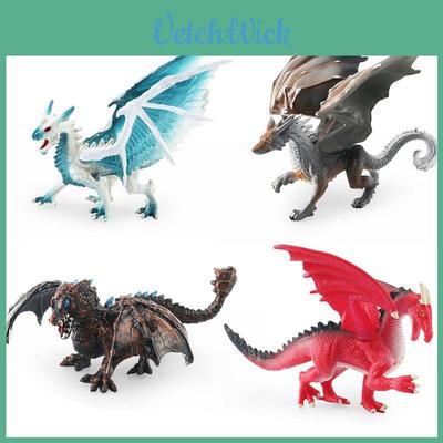 Pvc Dragon Figurine Western Mythology Models Ice Dragon Steel Dragon Desktop Decor