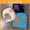 Knitted Halloween Pumpkin Skeleton Hat With Letter Embroidery For Winter Warmth