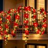 Fairy LED String Lights Maple Leaf Red Berry Ivy Vine Wreath Garland Light For Xmas Wedding Home Courtyard Indoor Party Romantic Atmosphere Decoration