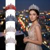 Luxury Bridal Tiara Multi Color Pageant Crown Headwear Baroque Crystal Wedding Crown  Women Party