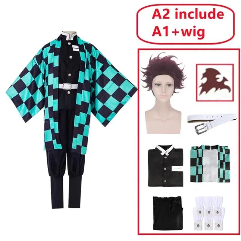 Anime Kamado Tanjirou Cosplay Kostuum Demon Slayer Halloween Cosplay Kostuum Voor Kinderen Voor Volwassenen Cadeaus