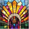 Static Window Film, Colorful Art, with Stained Glass Pattern, Removable Decorative PVC Sticker, 50 Cm 50 Cm (gold, 50 Cm)
