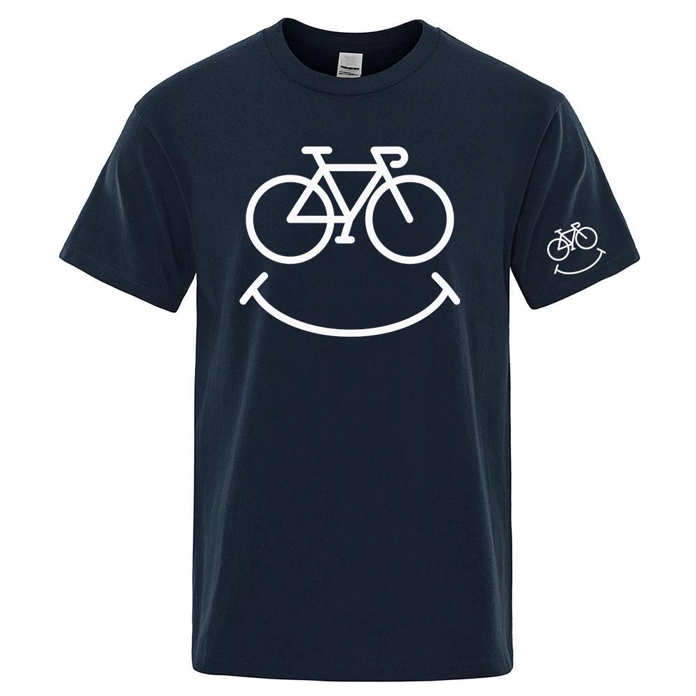 Bike Smile Graphics The Unisexs Regular Shortsleeved Shirts Are Suitable For Summer And Have A Simple Design T Shirt