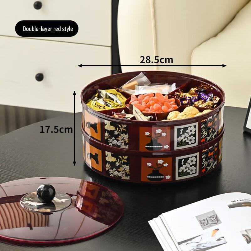 Sealed Rotating Double-Layer Snack and Dry Fruit Tray
