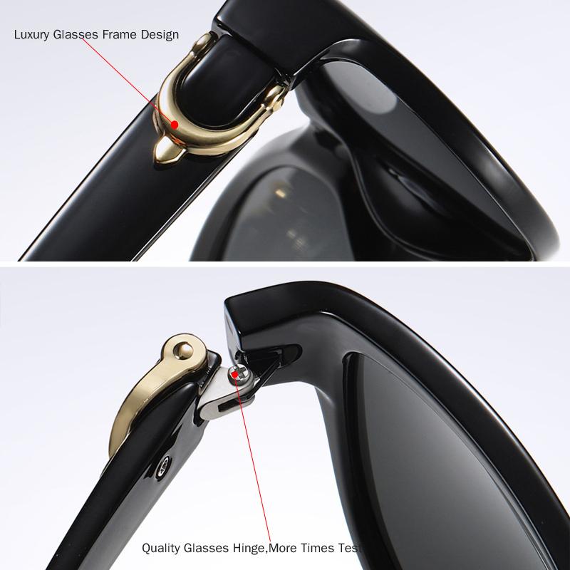 BENZEN Polarized Sunglasses Women Brand Designer Retro Cat Eye Female Sun Glasses For Driving Shades  UV 400 Black 6131B