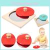 Hoshi Baby Holz Montessori Spiegel Peekaboo Knöpfe Puzzle, Kleinkind 3 Monate+ Bauchzeit Spielzeug