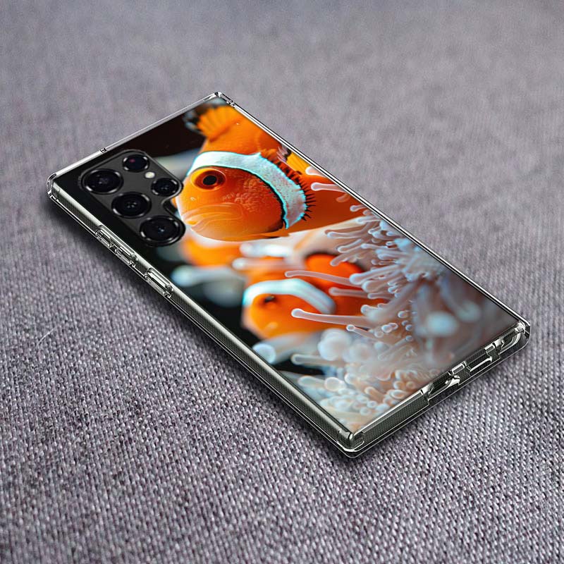 

Clownfish and Sea Anemone Phone Case For Samsung Galaxy S24 S23 S21 S20 FE S22 S26 Ultra S25 Edge S10 Plus Cover Clear TPU Capa Samsung S23