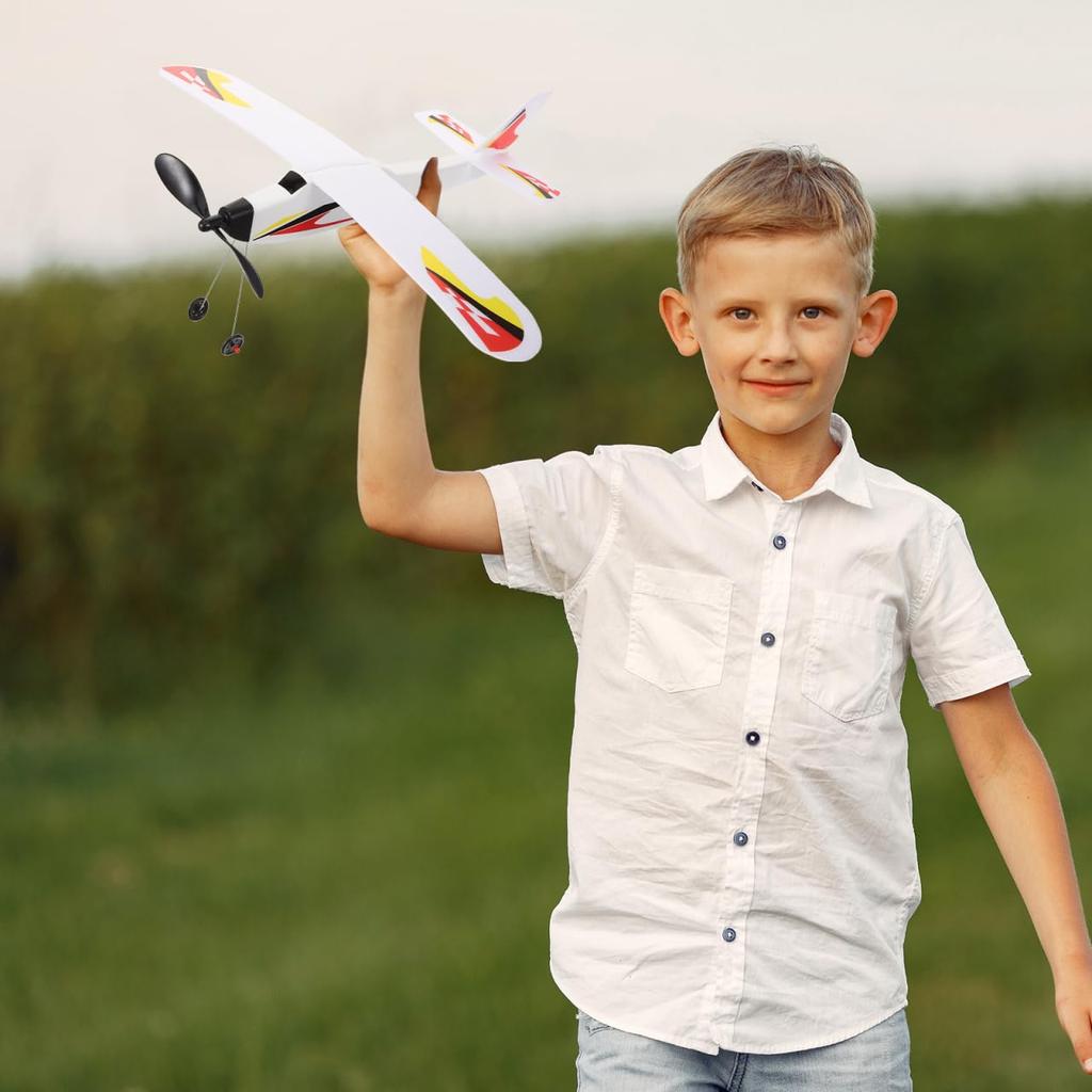COLLBATH Rubber Band Powered Airplane Model for Kids, Outdoor Sports Toy, Flies In Seconds, Easy To Assemble, Great Gift for Improving Hand-Eye