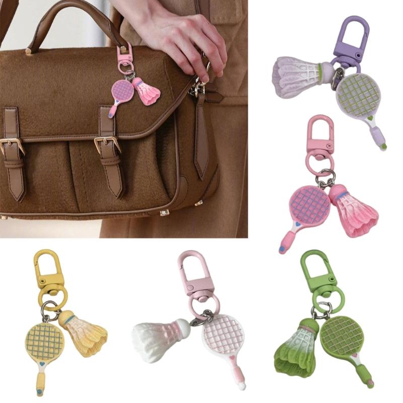 Motivational Badminton Keychain Cartoon Inspired Resin Plastic Hanging Decoration For Athletes Students Friend