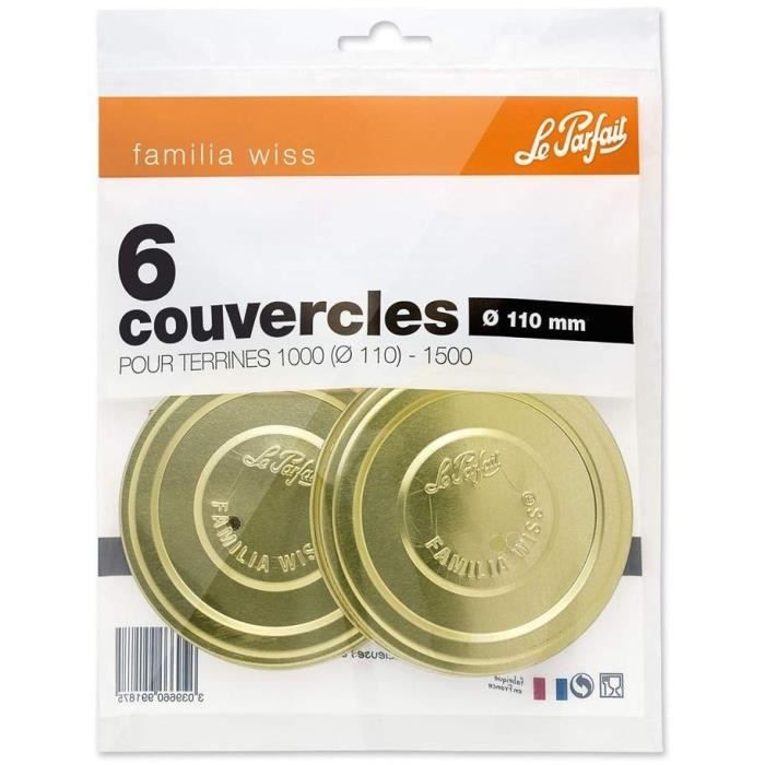 LE PARFAIT 1978028 Sachet de 6 couverles - D 110 Familia Wiss - Orange