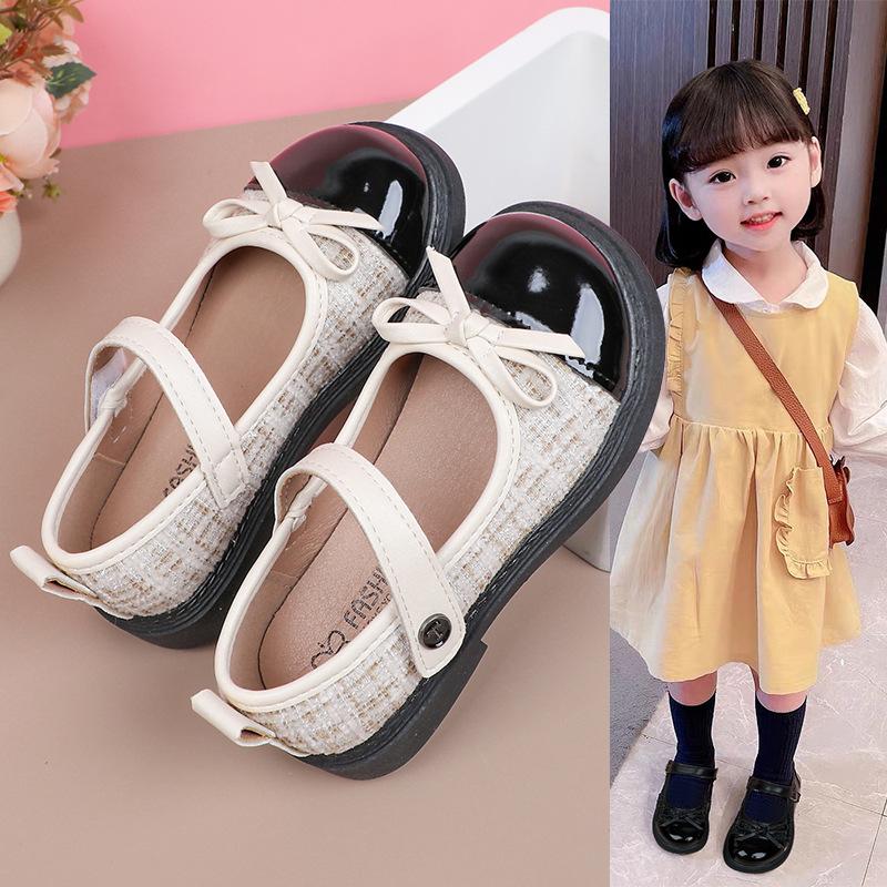 Girls' Leather Shoes 2025 New Spring Xiaoxiangfeng Children's Princess Shoes Girls Performance Shoes Soft Soles Foreign Style Single Shoes Tide