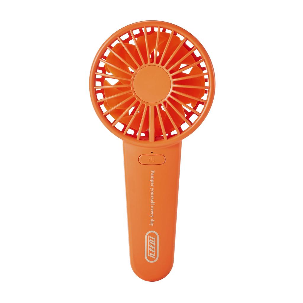 Toffy HFN4 Double-Blade Fan, High Airflow, Handheld Fan with Adjustable Angle Stand, Desktop Fan, Available in a Wide Range of Colors (Vibrant Orange)