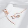 Trend Long Tassel Water Drops Dangle Earrings For Women Fashion  Rose Gold Color With Natural Zircon Fine Daily Jewelry