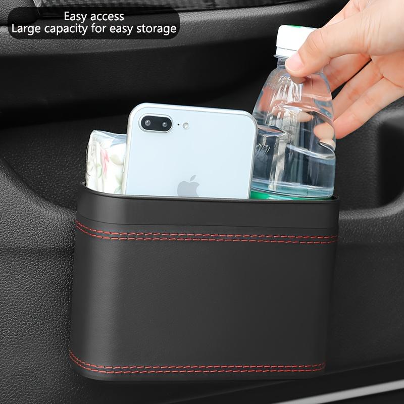 1pc Universal Car Trash Can, Vehicle Trash Bin, Car Seat Back & Door Hanging Storage Box, Multi-Functional Car Accessories, Lidded Car Trash Can, ABS