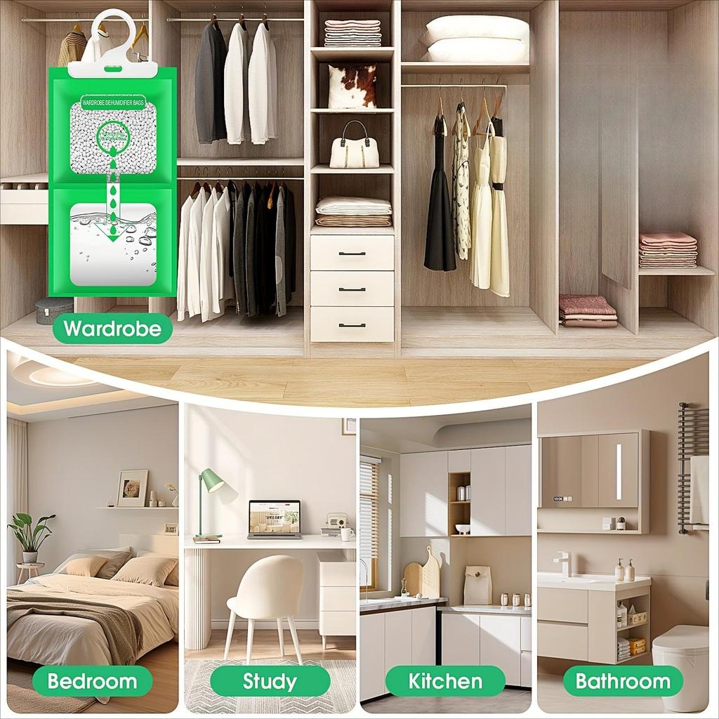 Fragrance-Free Hanging Closet Dehumidifier Bags for Humidity Control