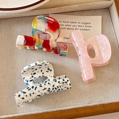Vintage Acetat Druck Kleine Haarklammer Für Frauen Mädchen Süßer Haarschmuck Hochwertige Haaraccessoires Krallenclip Haarspange Haarnadel