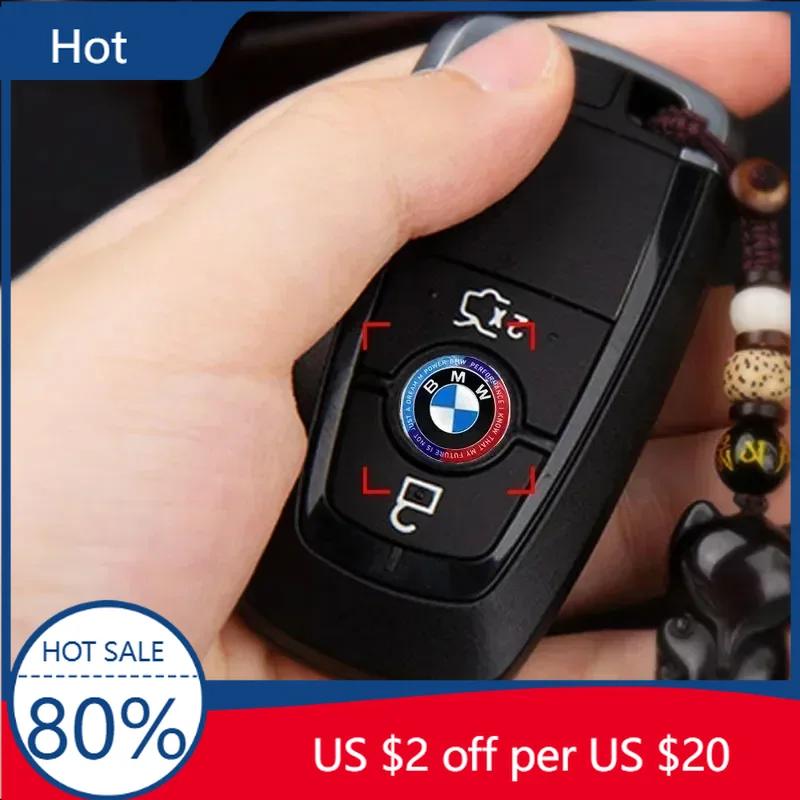New 2025 11/14mm Car Remote Key Fob Emblem Badge Radio Button Sticker For BMW 50th E46 E90 E49 F30 F80 E36 E46 E93 E92 F34