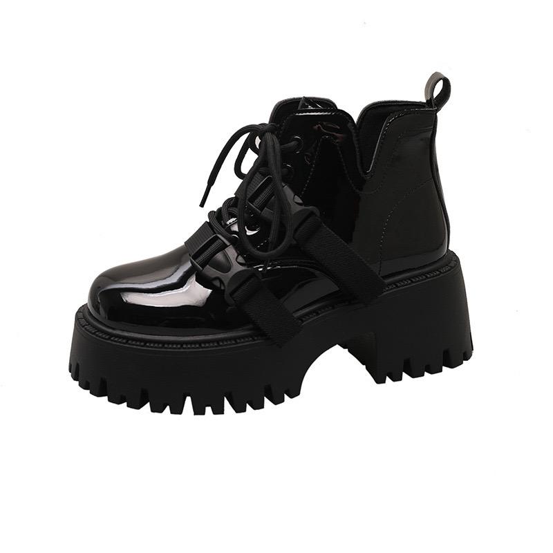Fashion Fashionable Thick Soled Height Increasing Short Boots for Women's Spring New Style British Retro Thick Heel Workwear Boots