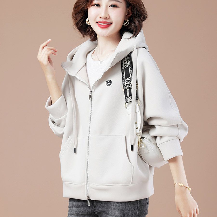 Women Oversized Hooded Sweatshirt Casual Loose Fit Fashion Zip Up Jacket