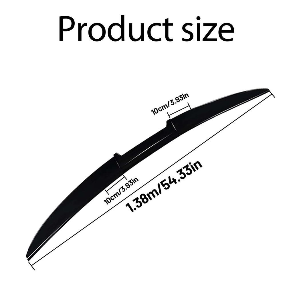 3-Piece Universal Car Rear Trunk Spoiler Wing Kit, DIY PU Soft Plastic Rubber Lip Wing, for Auto Body Styling & Stability