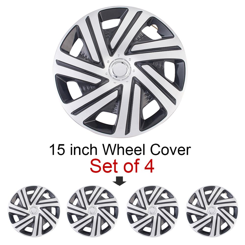 4pcs 15" Car Wheel Trims Covers, 15 Inch Plastic Decorative Caps, Car Tuning Wheel Center Cap Covers Fit Aluminum Alloy Rims Hub