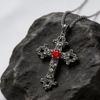 Punk Kristall Große Kreuz Anhänger Halsketten für Frauen Männer Gothic Unregelmäßige Kreuz Schlüsselbein Kette Halsketten Ästhetischen Schmuck