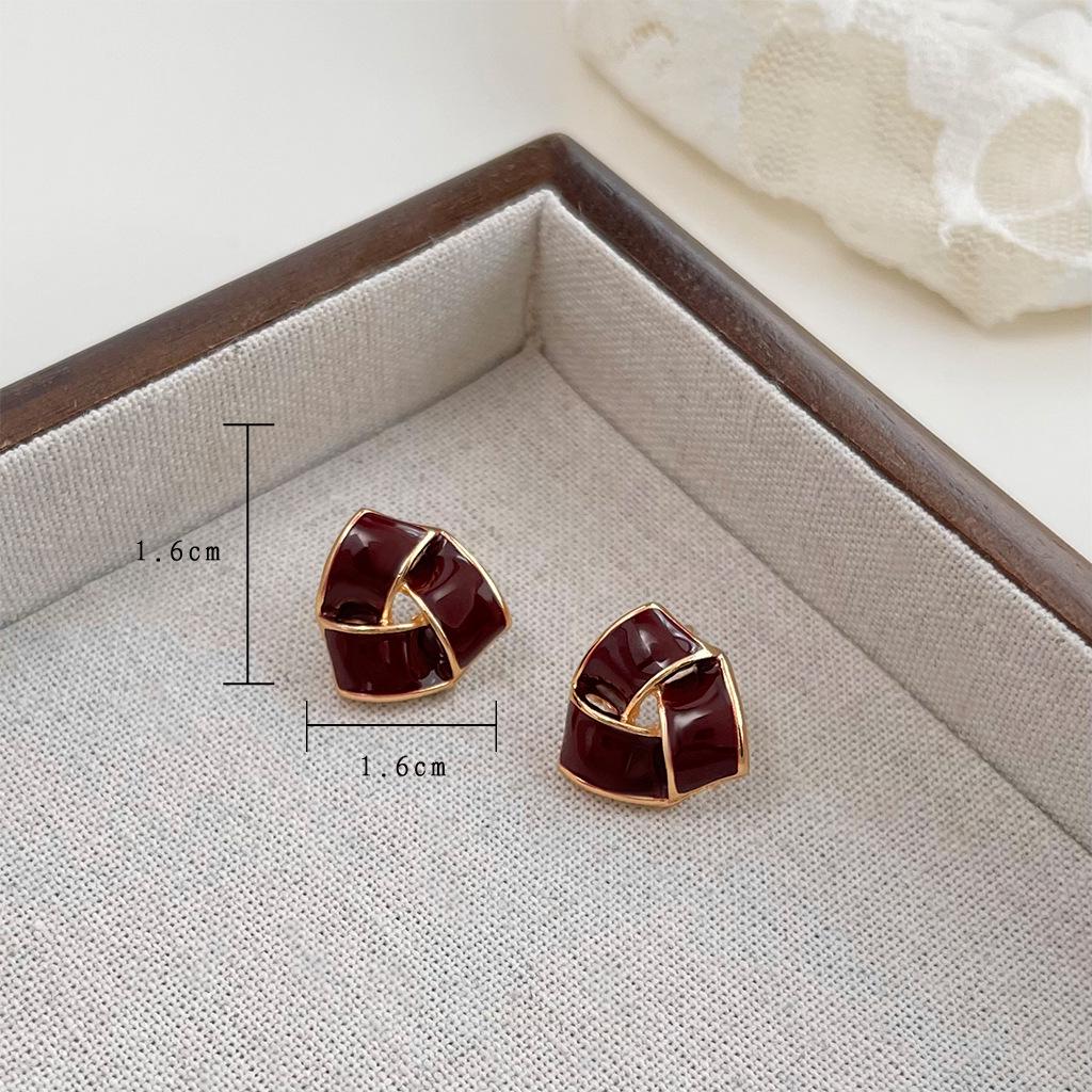Ancola Red Drop Earrings: Women's Retro Chic, Fair-Skin Enhancing, Luxury Ear Jewelry.