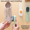 1pc Multi-function Automatic Spot Shoe Brush Soft Hair Hand Pressure Hanging Hole Suitable for Clothing Carpet Plastic Handles